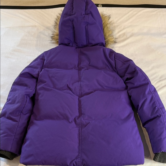 Echo red Girls' Down Jacket with Faux Fur Trim Hood, Girls, Size L 11/12 - Picture 13 of 14